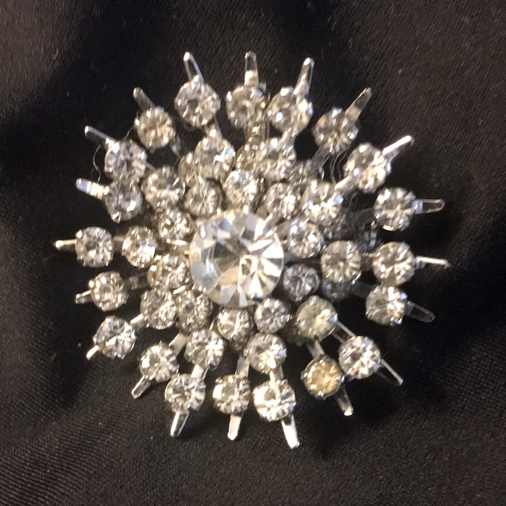 Vintage 50ish rhinestone burst pin